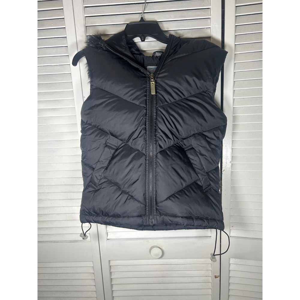 Steve Madden Black Down Hooded Vest Size Small
